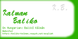 kalman baliko business card